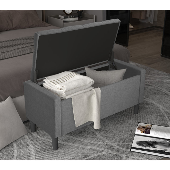 Andover Mills™ Friesen Upholstered Flip Top Storage Bench & Reviews